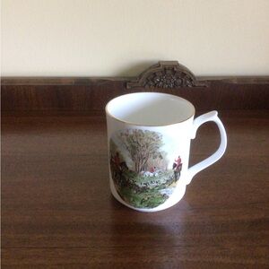 White Mug with Hunting Scene